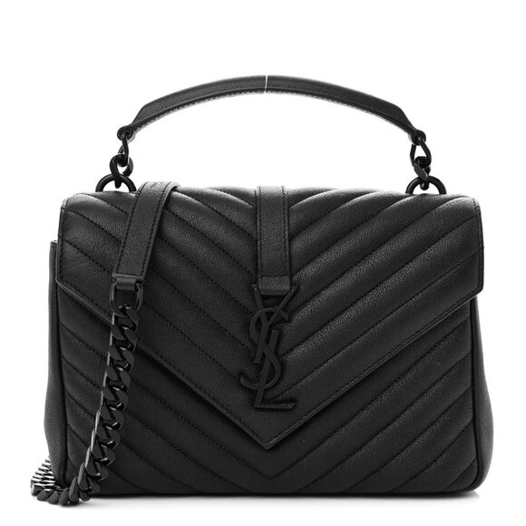 YVES SAINT LAURENT Grain De Poudre Textured Mixed Matelasse Triquilt Medium GUC - Picture 1 of 10